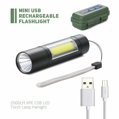 Picture of Rechargeable Flashlight Torch LED USB Portable Torches 3 Modes Mini Camping Lighting