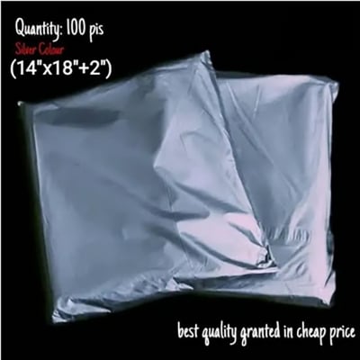 Picture of 50 pcs Courier / Shipping / Bag / poly Bag / Parcel poly Bag/ (Silver)-(14*18+2)