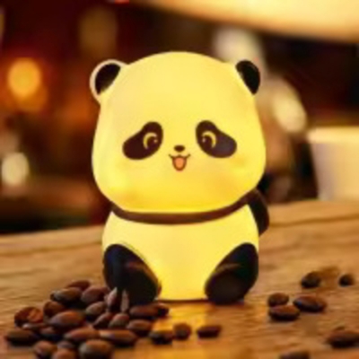 Picture of Panda LED Night Light | Cute Panda Plastic Lamp Bedside Decor Creative Kids Night Light Birthday Gift Cake Decor | Small dim light panda for baby and men (Multicolor)