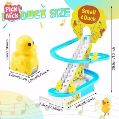 Picture of Duck Slide Toys Set Products Fun Automatic Stairs-Climming Duckling Cartoon Race Track Small Beautiful Pongwin Slide Toys Lights | 9 duck slide with music (Multicolor)