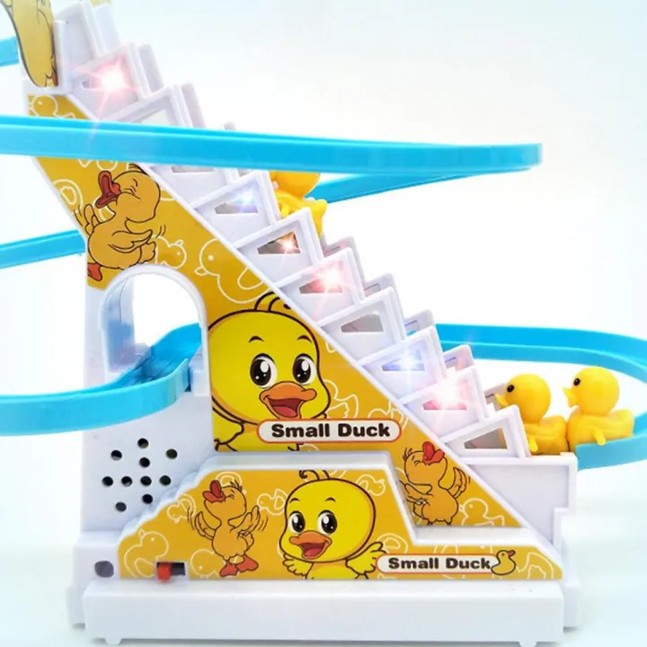 Picture of Duck Slide Toys Set Products Fun Automatic Stairs-Climming Duckling Cartoon Race Track Small Beautiful Pongwin Slide Toys Lights | 9 duck slide with music (Multicolor)