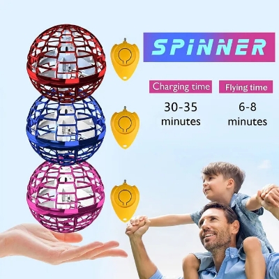 Picture of Flying Magic Ball Toys LED Magic Hand Controlled Spinner 360° Rotating Toy | USB charging flying ball (Multicolor)