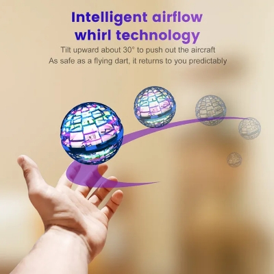 Picture of Flying Magic Ball Toys LED Magic Hand Controlled Spinner 360° Rotating Toy | USB charging flying ball (Multicolor)