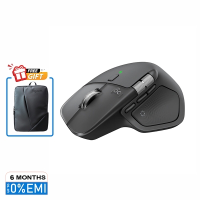 Picture of Logitech MX Master 4, Ergonomic Wireless Mouse with Advanced Performance Haptic Feedback, Ultra-Fast Scrolling, USB-C Charging, Bluetooth, Windows, MacOS - Graphite