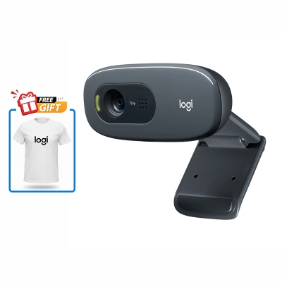 Picture of Logitech C270 HD Webcam, HD 720p/30fps, Widescreen HD Video Calling, HD Light Correction, Noise-Reducing MicPC/Mac/Laptop/Macbook/Tablet - Black