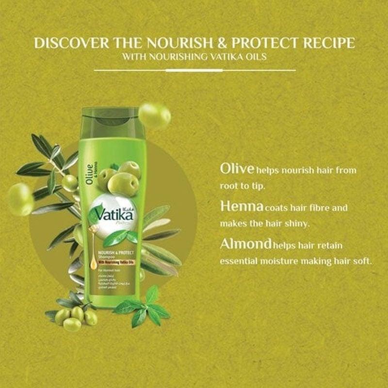 Picture of International UAE product Hair care Vatika Shampoo -Olive- used for male/ female - 400 ml