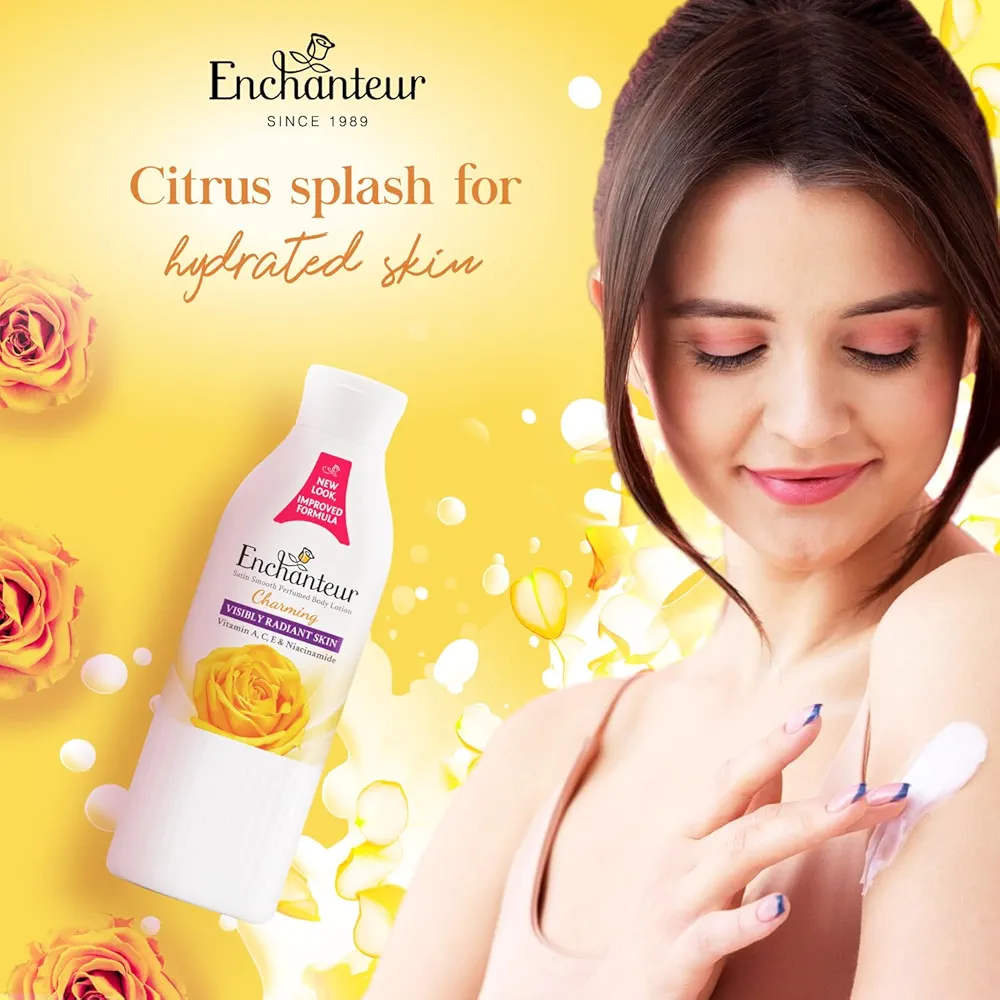 Picture of International Malaysian Product Enchanteur Perfume Body lotion Charming Satin Smooth Aloe vera & Olive butter For used Male/female 250 Ml