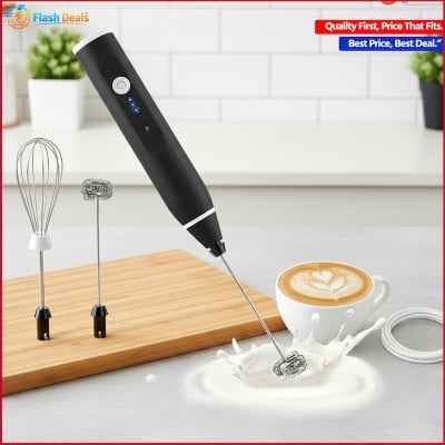 Picture of Rechargeable Portable Electric Egg Beater for Home Baking, Coffee, Cake Mixer, Handheld Cooking Stick, Handheld Type (Multicolor)
