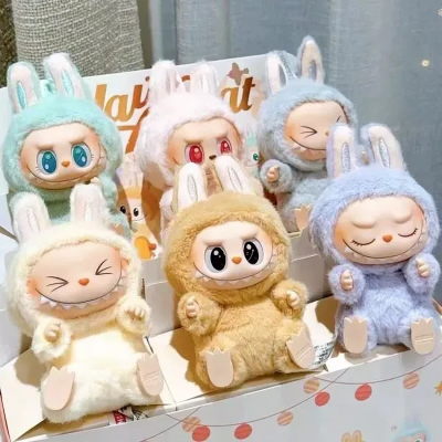 Picture of Baby Sleeping Toy PP Cotton Labubu Vinyl Pendant Doll Vinyl Face Collection Labubu Cola Plush Pendant Comfortable Fluffy Labubu 3.0 Stuffed Toy Home Decor (Multicolor)