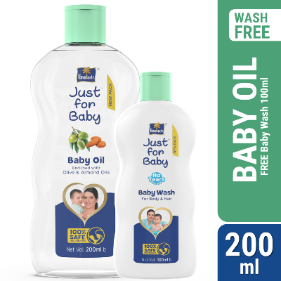 Picture of Parachute Just for Baby - Baby Oil 200ml (Baby Wash 100ml FREE)