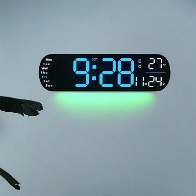 Picture of 14" Oval LED Wall Clock with RGB Night Light Remote Control Alarm Clock