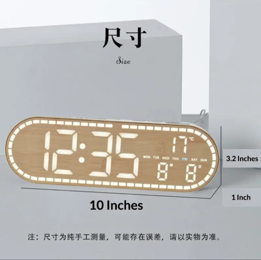 Picture of 10 inch Digital Led Clock Wooden Color