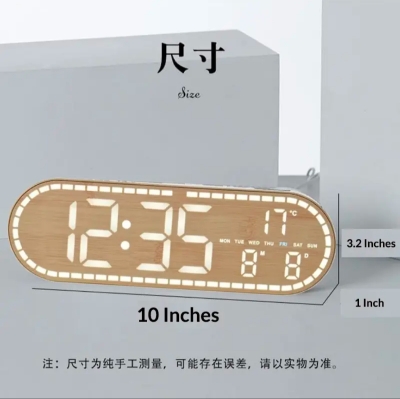 Picture of 10 inch Digital Led Clock Wooden Color