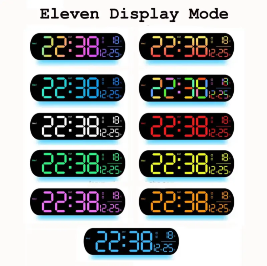 Picture of 14 inch Oval RGB 11 Mood Display Digital Wall Clock
