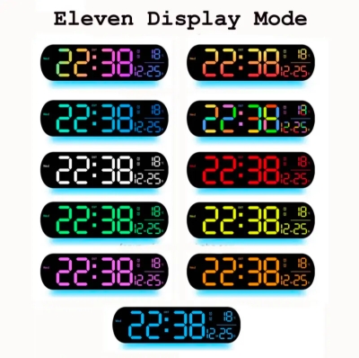 Picture of 14 inch Oval RGB 11 Mood Display Digital Wall Clock