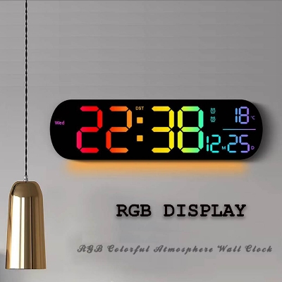 Picture of 14 inch Oval RGB 11 Mood Display Digital Wall Clock
