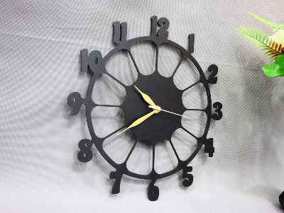 Picture of Wall Clocks for Living Room Retro Decor Wall Clock (Size : 30.48 cm Diameter) by Doob Cart Black