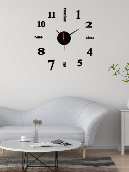 Picture of 3D Wall Clock Mirror Wall Stickers Creative DIY Wall Clocks Removable Art Decal Sticker Home Decor Living Room Quartz Needle Hot 30 cm by Doob Cart