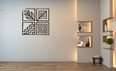 Picture of Luxury Decor 4 Piece Abstract Wall Decor Laser Cut Wall Art Home Decor and Wall Decoration by Doob Cart Black