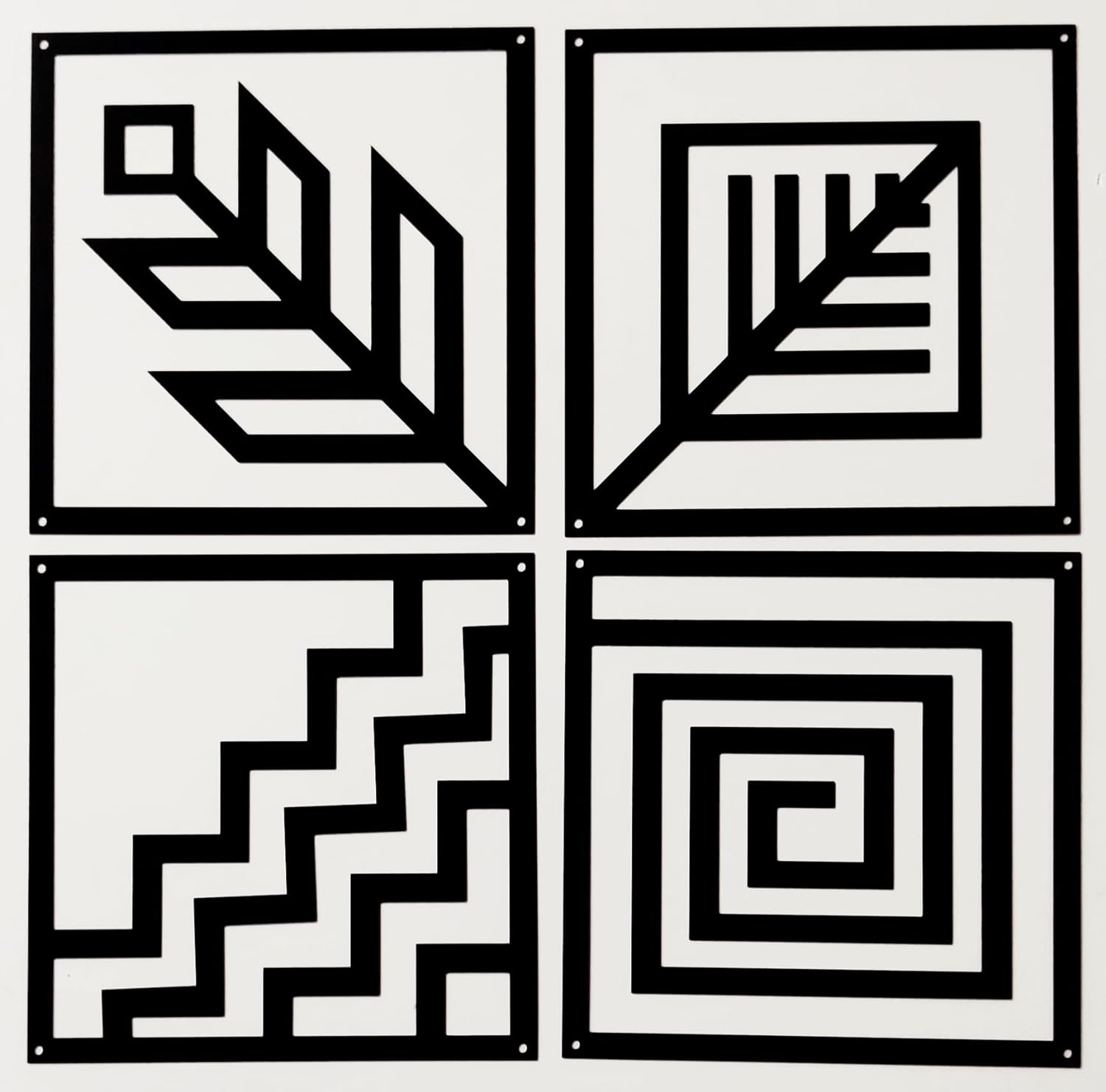 Picture of Luxury Decor Four Elements Wall Decor - Modern Art with Powder Coated Finish - Rust Resistant - Ideal for Bedroom, Living Room, Bathroom, Balcony, and Gallery - Black (61 X 60 Cm) by Doob Cart Black