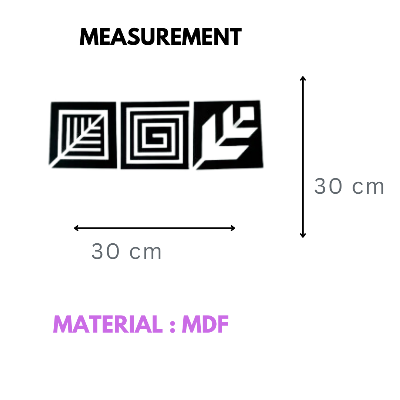 Picture of Luxury Four Element Modern Art Wall Decor with Powder Coated Finish - Black (30 Cm X 90Cm) by Doob Cart Black