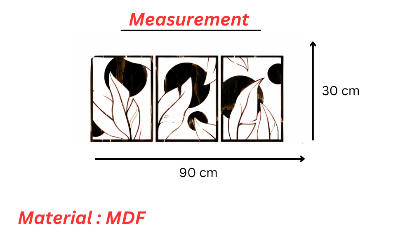 Picture of L02 Leaf Wall Hanging | Large Plant Wall Decor | Nature Wall Art | Wooden Leaf Art | Tropical Leaf | Above Bed Wall Art | Over the Couch 30 cm size by Doob Cart Black