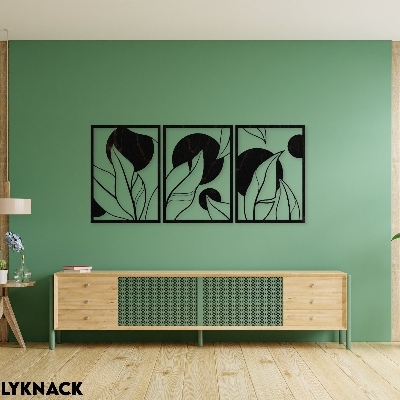 Picture of L02 Leaf Wall Hanging | Large Plant Wall Decor | Nature Wall Art | Wooden Leaf Art | Tropical Leaf | Above Bed Wall Art | Over the Couch 30 cm size by Doob Cart Black