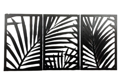 Picture of Leaf Wall Hanging | Large Plant Wall Decor | Nature Wall Art | Wooden Leaf Art | Tropical Leaf | Above Bed Wall Art | Over the Couch size ( 90 cm * 30 cm ) by Doob Cart Black