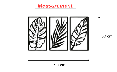 Picture of Tropical Palm Leaf Wall Art Set of 3, Handcrafted Wood Decor, Boho Chic Palm Leaf Decor, Set of 3 Wood Wall Art, Natural Wood Palm Leaf Art by Doob Cart Black