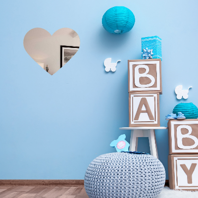 Picture of 1 pc Love  Heart-Shaped 3D Mirror Wall sticker  - Self-Adhesive Acrylic for Living Room, Bedroom, Bathroom Decor ( Size - 12 inch ) by Doob Cart Silver