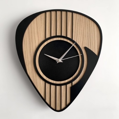 Picture of Wooden Guitar Clock, Musician Gift, Clock for Men, Guitar Gift, Man Cave Multicolor