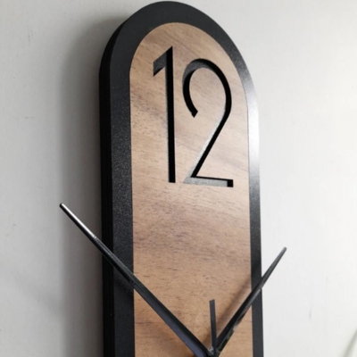 Picture of Analog Wooden Oval Decorative Wall Clock Black