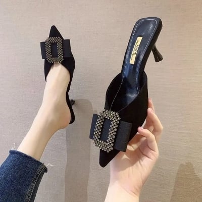 Picture of Women pointed-toe Buckle sandals Summer Autumn High Heels Sandals with Bow