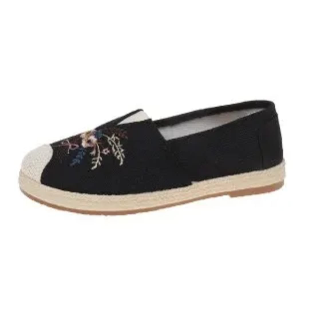 Picture of Fashion New Flat Non-slip Women's Shoes Casual Sports All Match Flying Woven Comfortable And Cool In Summer-Black