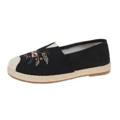 Picture of Fashion New Flat Non-slip Women's Shoes Casual Sports All Match Flying Woven Comfortable And Cool In Summer-Black
