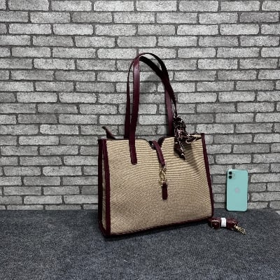 Picture of tote Bag Women Vintage Canvas Large Capacity Shoulder Bag Ladies Casual Everyday Drawstring Handbag