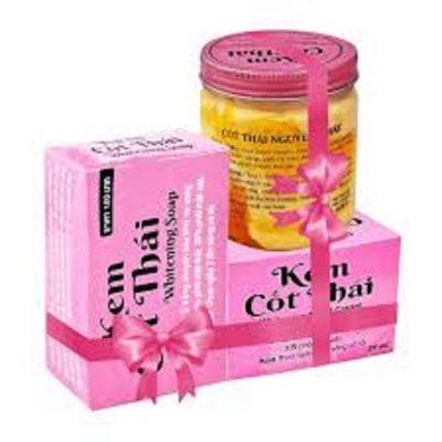 Picture of Kem Cot Full SKin Whitening Combo (All In One Solution Clop-G Cream + Kem Cốt Thái Whitening Cream + Kem Cốt Thái Night Cream + Kem Cốt Thái Soap + Osufi Mini Serum + Laneige Lip Sleeping Mask Berry) Combo 6 pcs