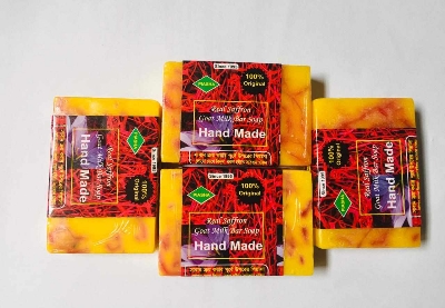 Picture of Saffron Handmade Goat Milk Soap 2 Pcs Natural Ingredients Soap