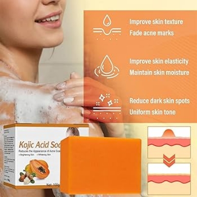 Picture of Elaimei Papaya Kojic Acid Soap For Rejuvenating, Exfoliating, and Nourishing Dark Spot Areas 100G 1pcs