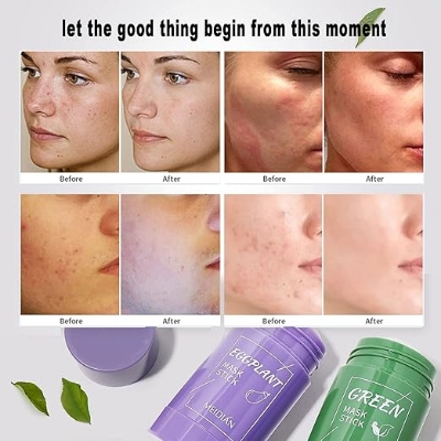 Picture of Green Tea Mask Stick, Green Mask Stick Blackhead Remover and Deep Cleansing Oil Control and Anti-Acne Solid and Fine, Suitable for All Skin Types (Green Tea)..1pcs