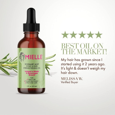 Picture of MIELLE Rosemary Mint Scalp & Hair Strengthening Oil- 59ml
