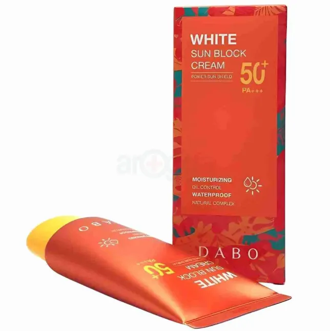 Picture of DABO White Sunblock Cream Power Sun Shield 50+ PA+++ 70ml For Face & Body. 1 Pcs