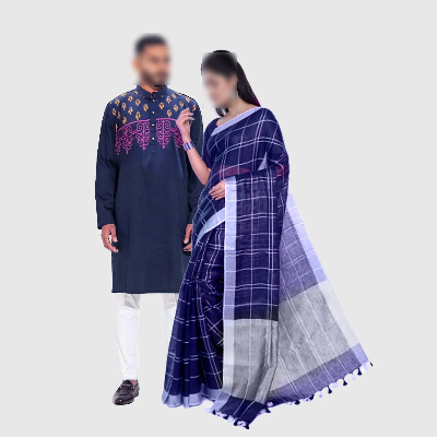 Picture of Premium Couple Set/Matching Dress/Traditionally Dress/Sari And Panjabi