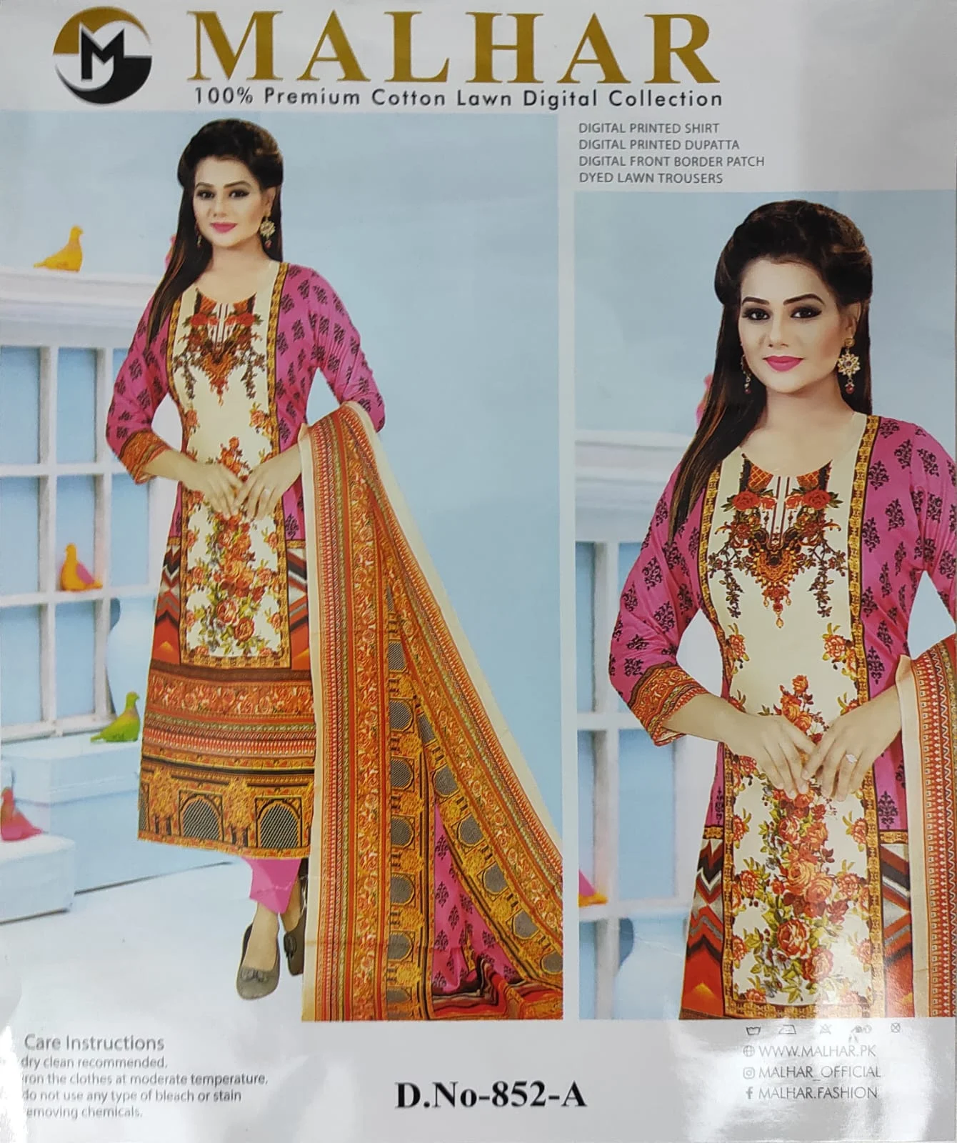 Picture of MALHAR 100% Premium cotton lawn digital printed 3 Piece