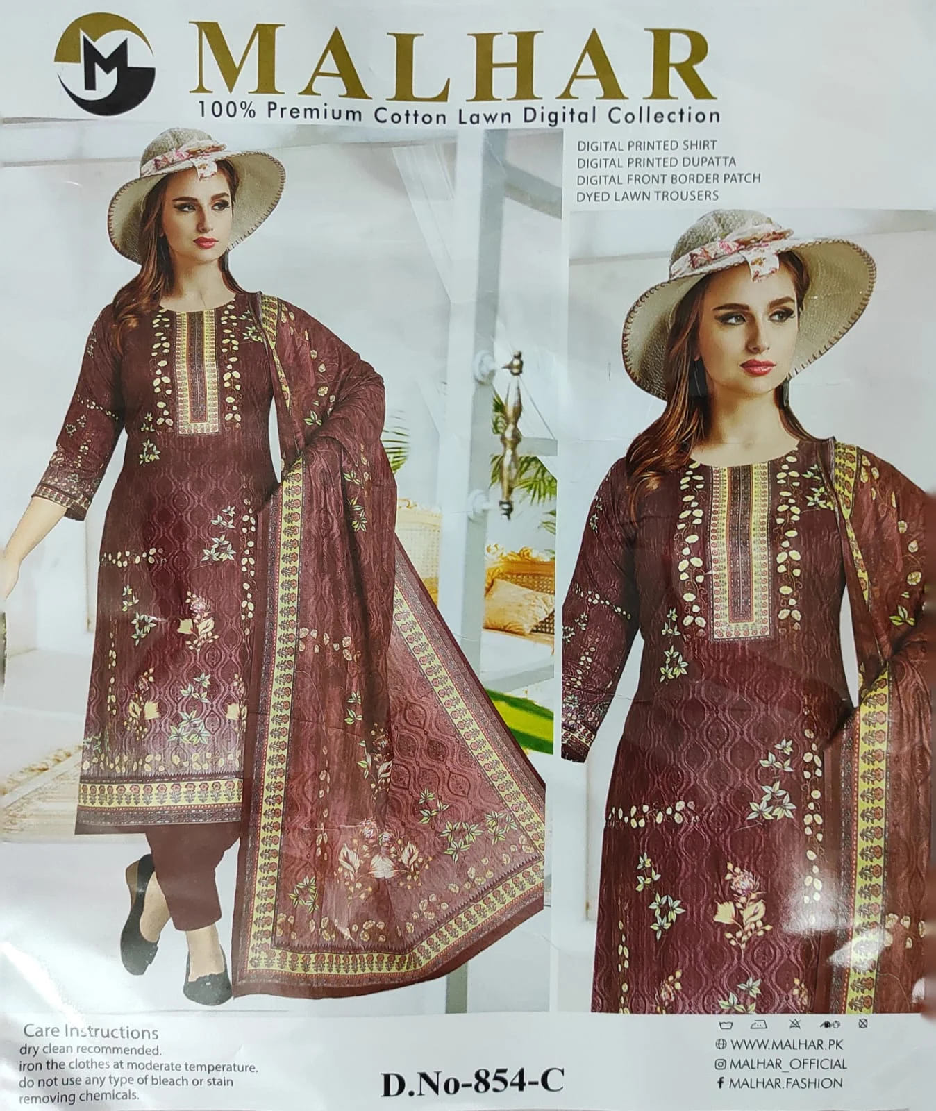 Picture of MALHAR 100% Premium cotton lawn digital printed 3 Piece