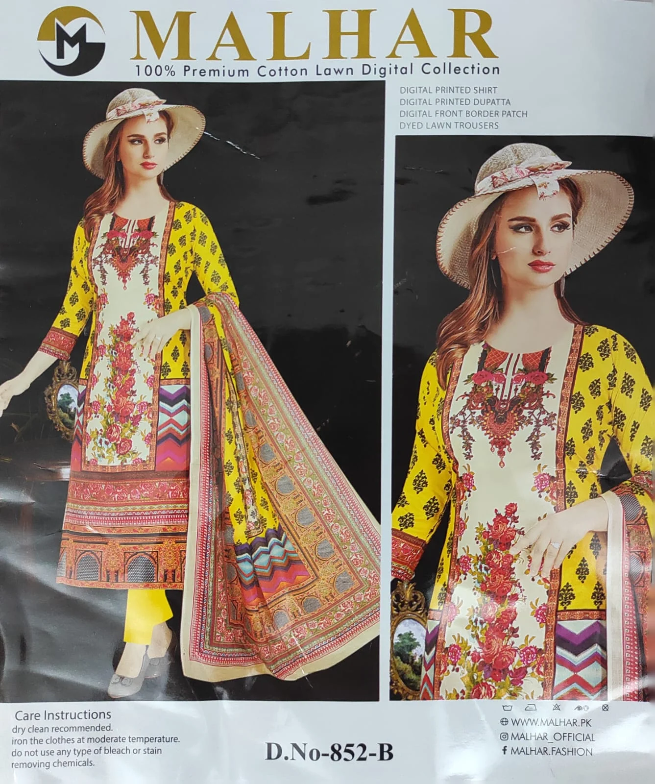 Picture of MALHAR 100% Premium cotton lawn digital printed 3 Piece