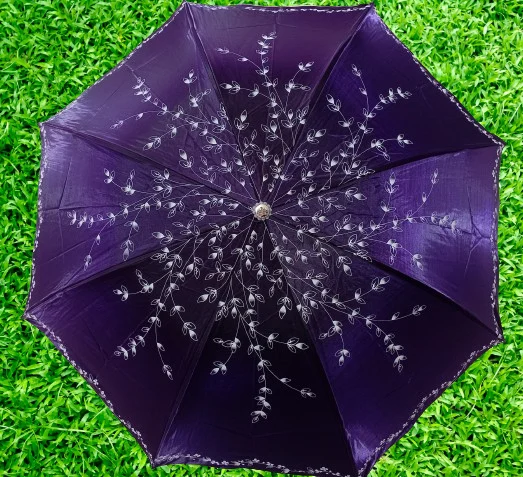 Picture of Ladies Fashionable And Elegant Anti Uv Sunshade Print Border Lace Umbrella