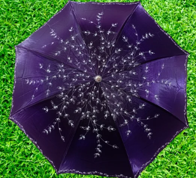 Picture of Ladies Fashionable And Elegant Anti Uv Sunshade Print Border Lace Umbrella