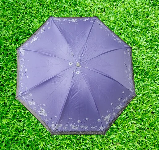 Picture of Ladies Fashionable and Elegant Anti UV Sunshade Print Border Lace Umbrella