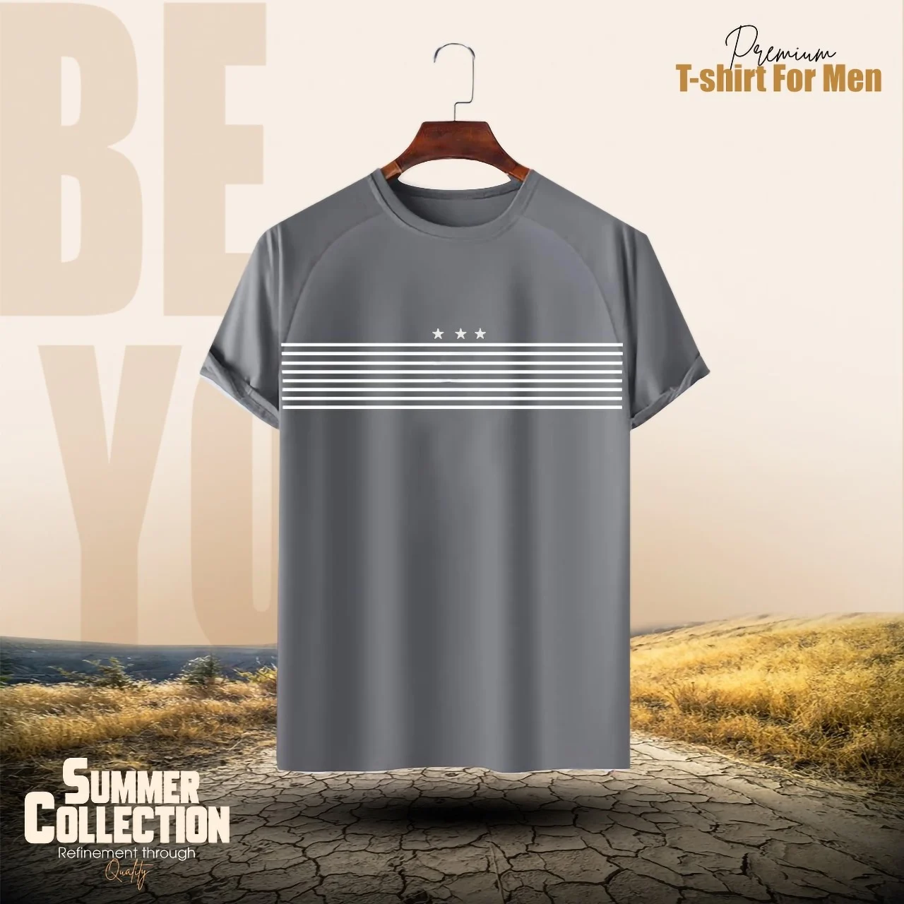 Picture of Stylish Comfortable sports T-Shirt(Ash)